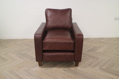 Drake Leather Sofa - Chair - Crystal Red Brown