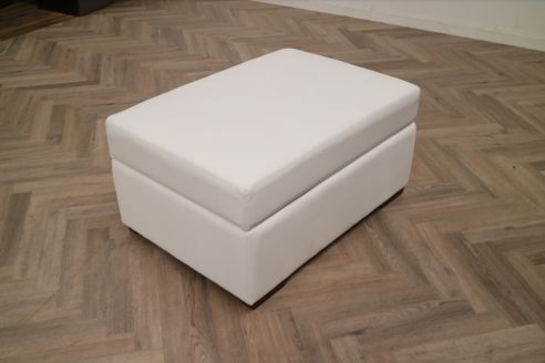 Macy Ottoman Leather Footstool - Florence White