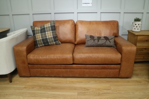 Abbey Leather Sofa Bed - 3 Seater SB - Osbourne Honey