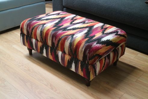 Julian Fabric Footstool - Omega Wine