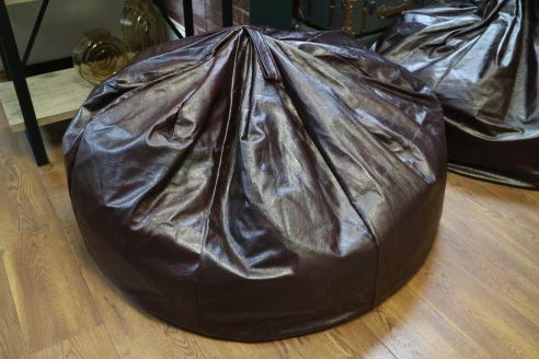 Macy Large Leather Beanbag - Antique Red