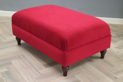 Julian Fabric Footstool - Passione Berry