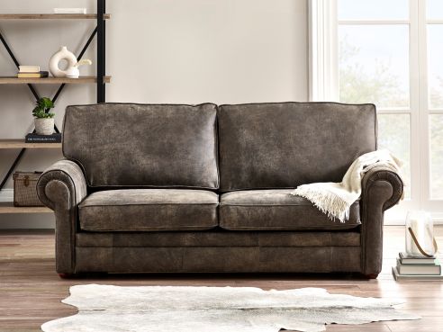 Portland Traditional Leather Sofa Bed