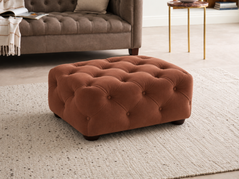 Lyme Fabric Tufted Footstool