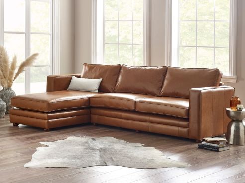 Trafalgar Tan Chaise Sofa