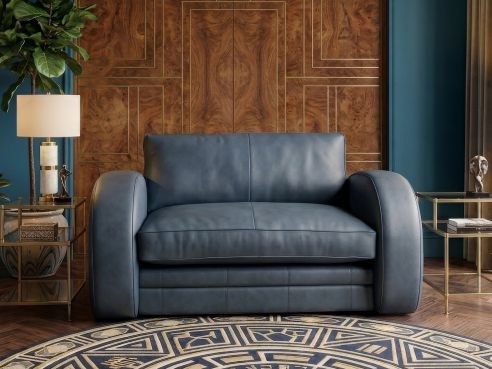 Art Deco Leather Loveseat