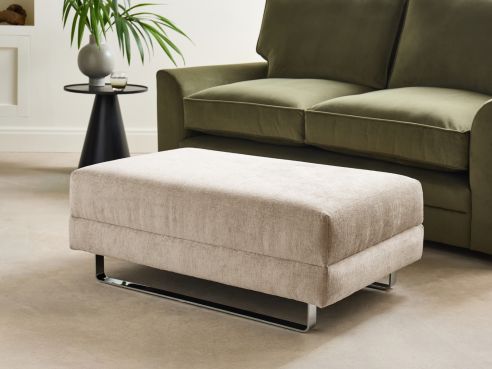 Wellington Fabric Modern Footstool