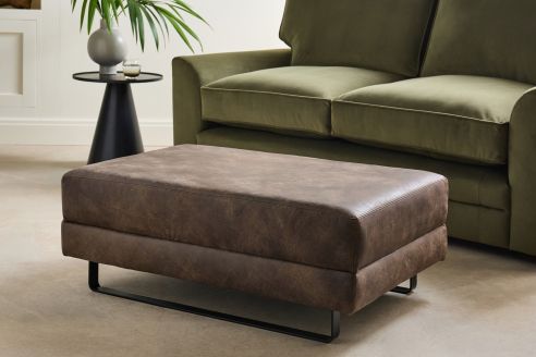 Wellington Leather Footstool - Tribe Timber